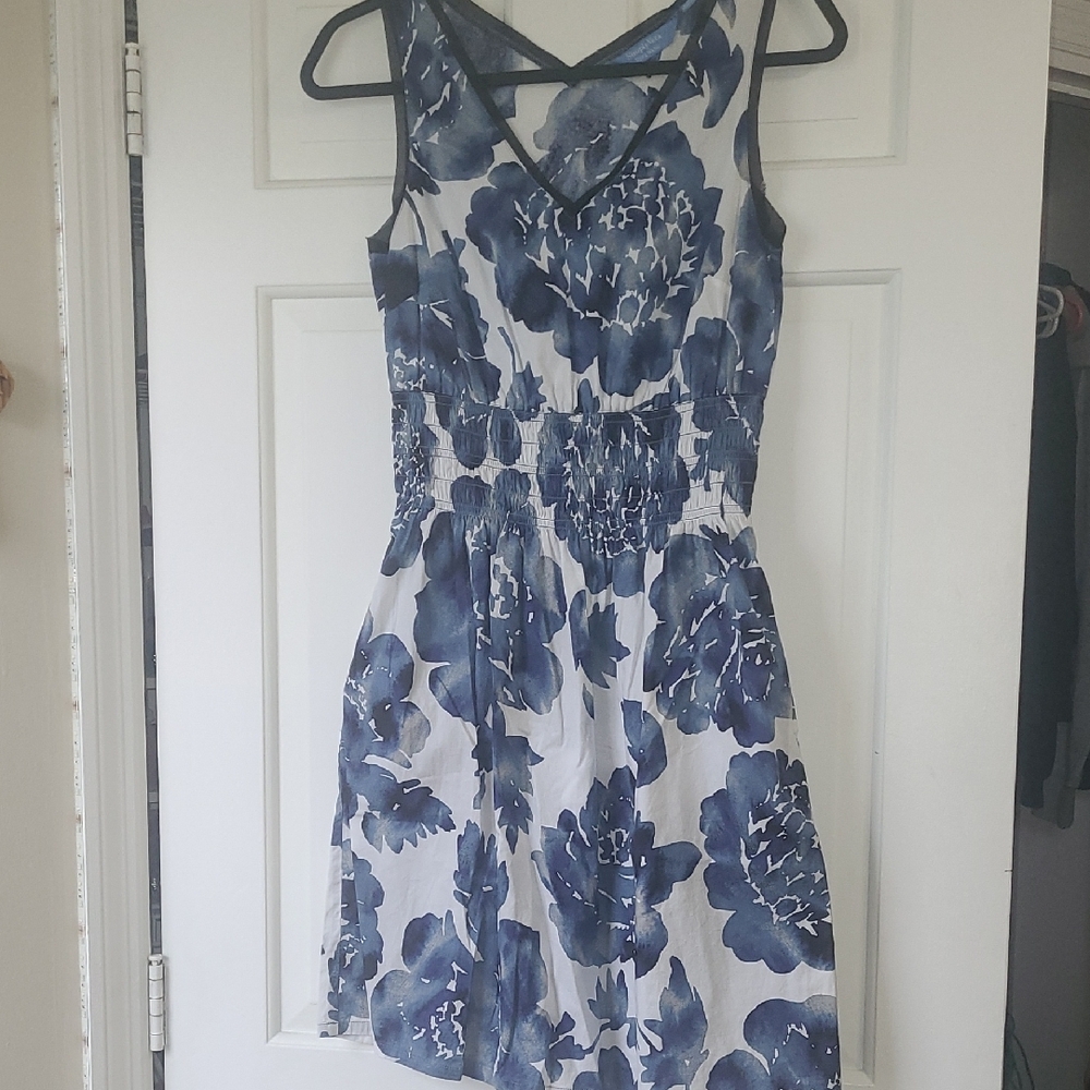 Floral Blue and White Women's Dress